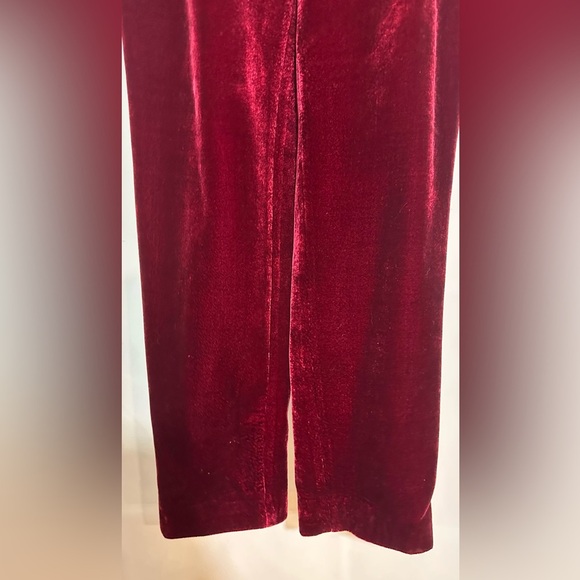 NWT Rasario Silk Velvet High Waisted Trouser Pants Burgundy FR 40 (US 6) - Picture 8 of 14